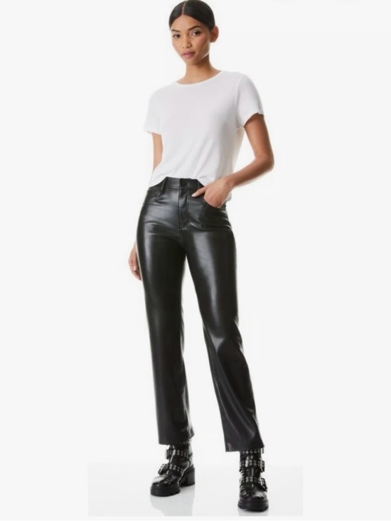 Alice + Olivia Pants - Alice + Olivia AMAZING VEGAN LEATHER BOYFRIEND PANT black size 25